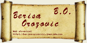 Beriša Orozović vizit kartica